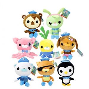 Set de 8 pièces Peluche The Octonauts Barnacles Kwazii Peso Shellington Professor Inkling 16-19 cm