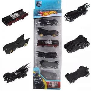 Set de 6 Pièces Véhicule Batman Jeu Enfant 7x3.3x2cm Noir