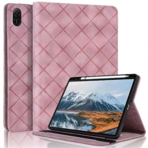 Coque pour Honor Pad X8 Pro 11.5 Pouces 2023 Motif Carr&eacute; Tablette Etui PU Cuir Housse de Protection avec Multi-Angles ZURSANA Rose
