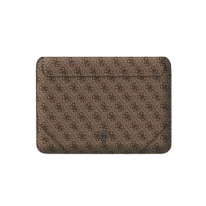 Housse Magn&eacute;tique pour Ordinateur 13 / 14 pouces Mod&egrave;le 4G Triangle Guess Marron