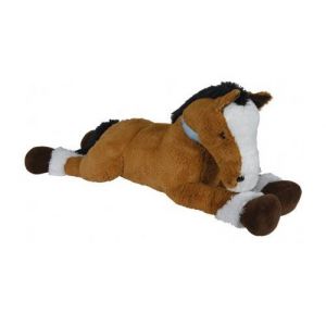 Cheval couche géant brun 110cm -  peluche géante : cheval 1 mètre 10 - set doudou enfant xl + 1 carte tigre