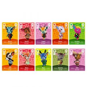 Standard Carte pour Amiibo Animal Crossing Frusde Série Cerf Compatible avec Nintendo Switch-10pcs(8.5*5.5cm)