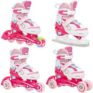 Roller en ligne Lia roue LED du 30 au 33 + patin a roulette + patin a glace + triskate Enfant Mixte taille ajustable Raven