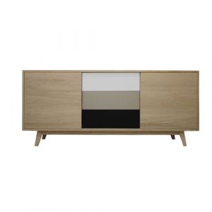 Buffet chêne massif et laqué VINTAGE Pirotais Bois Multicolore