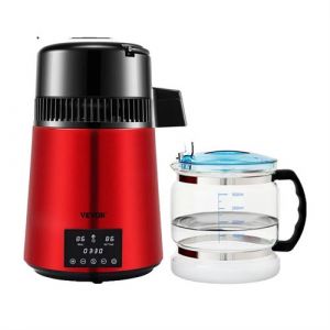 Distillateur d'eau, capacit&eacute; de 4L, affichage de temp&eacute;rature double, Rouge