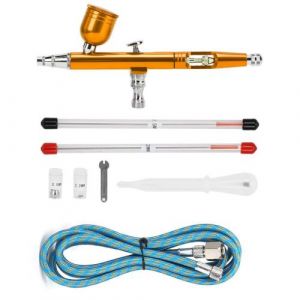 Pistolet Pulvérisateur Ar130K 0,3 Mm Buse Pneumatique Bricolage Art Aérographe (Or)