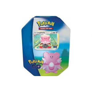 Pokebox go leuphorie v - 200 pv - carte francaise a collectionner pokemon - boite metal bleu