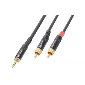 PD Connex c&acirc;ble audio cordon jack 3,5 m&acirc;le st&eacute;r&eacute;o / 2 x rca m&acirc;le - 6m - Id&eacute;al pour relier votre table de mixage