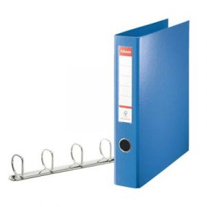 Lot de 2 Classeurs 4 anneaux en polypropylène, dos 6 cm intérieur et extérieur bleu