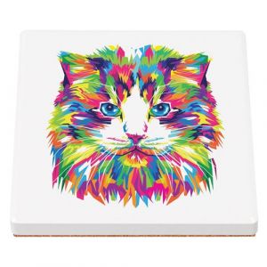 Sous Verre C&eacute;ramique (1 unit&eacute;) - Fabulous - Dessin Pere Noel Houx Vintage 50's (100 x 100 mm)