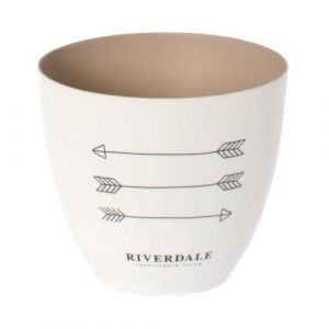 RIVERDALE Photophore pour Bougies votives Flèches - En porcelaine fine - 8 x 9 cm