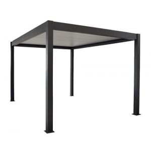 PROLOISIRS Pergola - Zephir Pool House 3x4 Alu et Lames - Gris