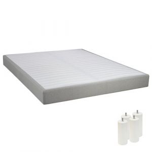 TAPIKIT - Sommier Tapissier Démontable 2x20 Lattes 140x190cm Lin + Pieds Blancs 15cm - Altobuy