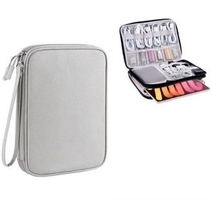 10PCS Sac de Rangement Informatique Organisateur pour Accessoires électroniques/Disque Dur/Chargeur/Batterie Externe - Gris