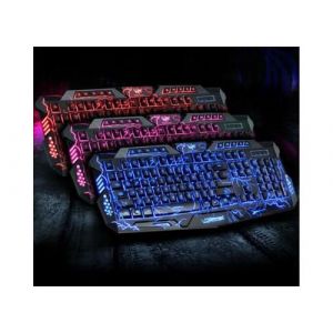 Clavier Gamer USB pour PC KUBB Retro Eclaire LED Lumineux QWERTY (NOIR)