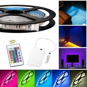 Éclairage de corde flexible lumières bande LED RVB à piles 3m LD1455
