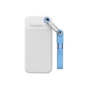 Verbatim Pocket - Color Edition - SSD - 1 To - porte-cl&eacute; avec attachement &agrave; c&acirc;ble - externe (portable) - M.2 - USB 3.2 Gen 2 (USB-C connecteur) - blanc