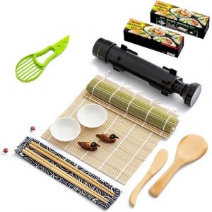 Kit Sushi Frohud Kit de Moule à faire Sushi et Roll de Riz,DIY Cuisine Coffret Complet Convient à Débutant