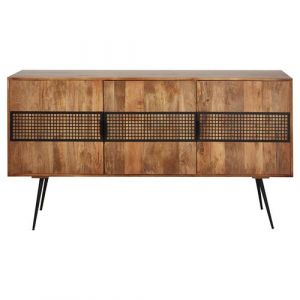 Buffet 3 Portes Manguier et M&eacute;tal Noir - BENGAL - ALTOBUY