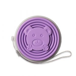 Gobelet Pliable Portable en Silicone FONGWAN Tasse Rétractable de Voyage avec Couvercle pour Camping Pique-Nique - Violet