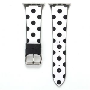 Bracelet de montre en cuir bicolor pour Apple Watch Series 6/ SE/ 5/ 4 40mm - Blanc&Noir