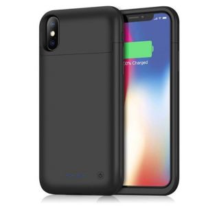 Coque Batterie Chargeur pour IPHONE Xs Noir Power Bank 5200mAh Secours Telephone Slim
