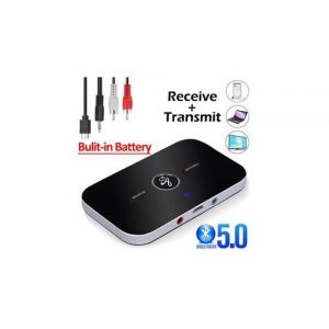Transmetteur récepteur audio noir sans fil bluetooth 5. 0 aux 3. 5mm pour télévision voiture casque d'ordinateur