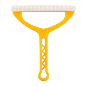 Brosse Anti Poil Manuel FONGWAN Rasoir à Peluches, Nettoyeur de Peluche Poussiere, Portable à Double extrémité - Jaune