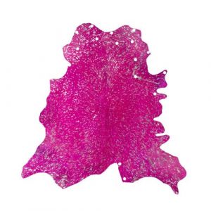 Tapis Peau de Vache "Glam" Violet & Argent 135 x 165 cm