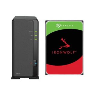 Serveur NAS Synology DS124 8To avec 1x disque dur ST 8To IRONWOLF