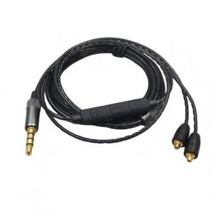 C&acirc;ble MMCX avec microphone et t&eacute;l&eacute;commande pour Shure SE215 / SE425 / SE535 / SE846 / UE900 &ndash; Noir (1,2 m)