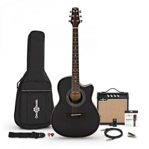 Pack Guitare &Eacute;lectro-Acoustique Roundback + Ampli 15 W, Noir