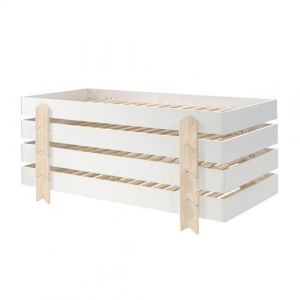 STAPEL - Lot de 4 Lits Empilables 90x200cm Blancs Fl&egrave;che - Altobuy