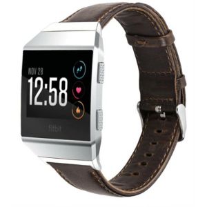 Strap-it Bracelet cuir - compatible pour Fitbit Ionic (marron foncé)