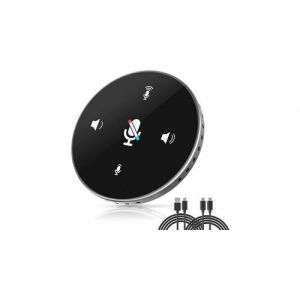 Microphone pour r&eacute;unions, microphone de r&eacute;union avec &eacute;cran led omnidirectionnel &agrave; 360 &deg;(noir)