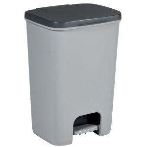 Curver 225359 essentials poubelle à pédale plastique gris anthracite 37,4 x 33,1 x 55 cm 40 l 00760-686-00