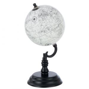 JOLIPA Décoration Globe Terrestre Blanc et noir 27 cm