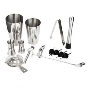 13pcs Set Cocktail Shaker Maker Mixer Spirits Bar Muddler Passoire Jigger_Kiliaadk77