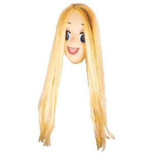 Masque dessin anime japon visage fille blonde manga - kigurumi  cosplay - adulte  latex