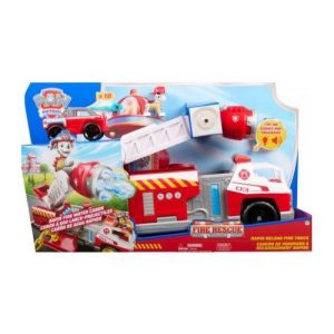 Coffret pat patrouille marcus et grand camion de pompier 51 cm + son et lumi&egrave;re + v&eacute;hicule - set figurine et v&eacute;hicule + 1 cart