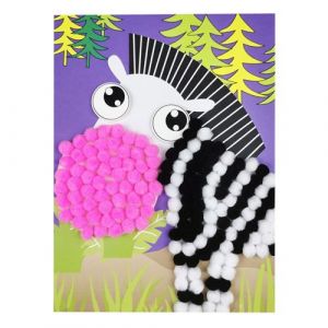 Tableau en pompons - Activit&eacute; pour enfant - Z&egrave;bre