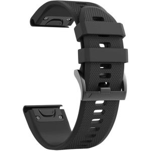 Bracelet pour Garmin Tactix Delta Solar / Garmin Tactix Delta Solar Ballistics / Garmin Tactix Delta Sapphire - Silicone Noir 26mm QuickFit Phonillico®