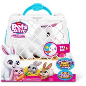 Jeu interactif  ZURU  PETS ALIVE Mama Bunny & Baby  Lapin sonore  10 sons  B&eacute;b&eacute;s surprises