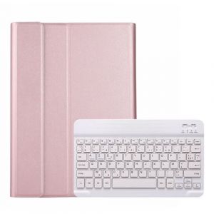 &Eacute;tui HSMY avec Clavier Fran&ccedil;ais AZERTY Bluetooth pour Samsung Galaxy Tab A7 10.4 T500/T505 - Or rose&Blanc