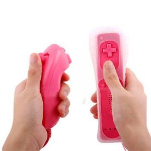 Manette Wiimote Controller et Nunchuk compatible avec Nintendo WII WII mini WII U Rose