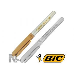 Bic marking or argent marqueur permanent blister de 2
