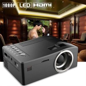 1080P HD LED Accueil Mulitmedia Théâtre Cinéma TV USB VGA SD HDMI Mini Projecteur BK