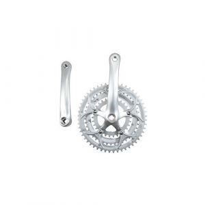 Pedalier route triple 52-42-30d l170 plateaux et manivelles argent (axe 122,5)