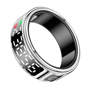 Bague Connectée Diana avec Écrin Cristallin Suivi Santé Écran LED taille S Avizar Blanc