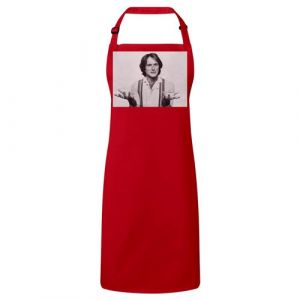 Fabulous Tablier Cuisine Premium Rouge Robin Williams Portrait Noir & Blanc